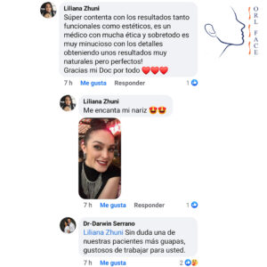 Dr. Darwin Serrano Zh. Dra. Carolina Tubay de S. Otorrinolagingologo, Otorrino. orlface. Manta. Salinas. Rinoplastia.