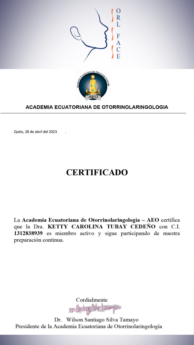 Dr. Darwin Serrano Zh. Dra. Carolina Tubay de S. Otorrinolagingologo, Otorrino. orlface. Manta. Salinas. Rinoplastia.