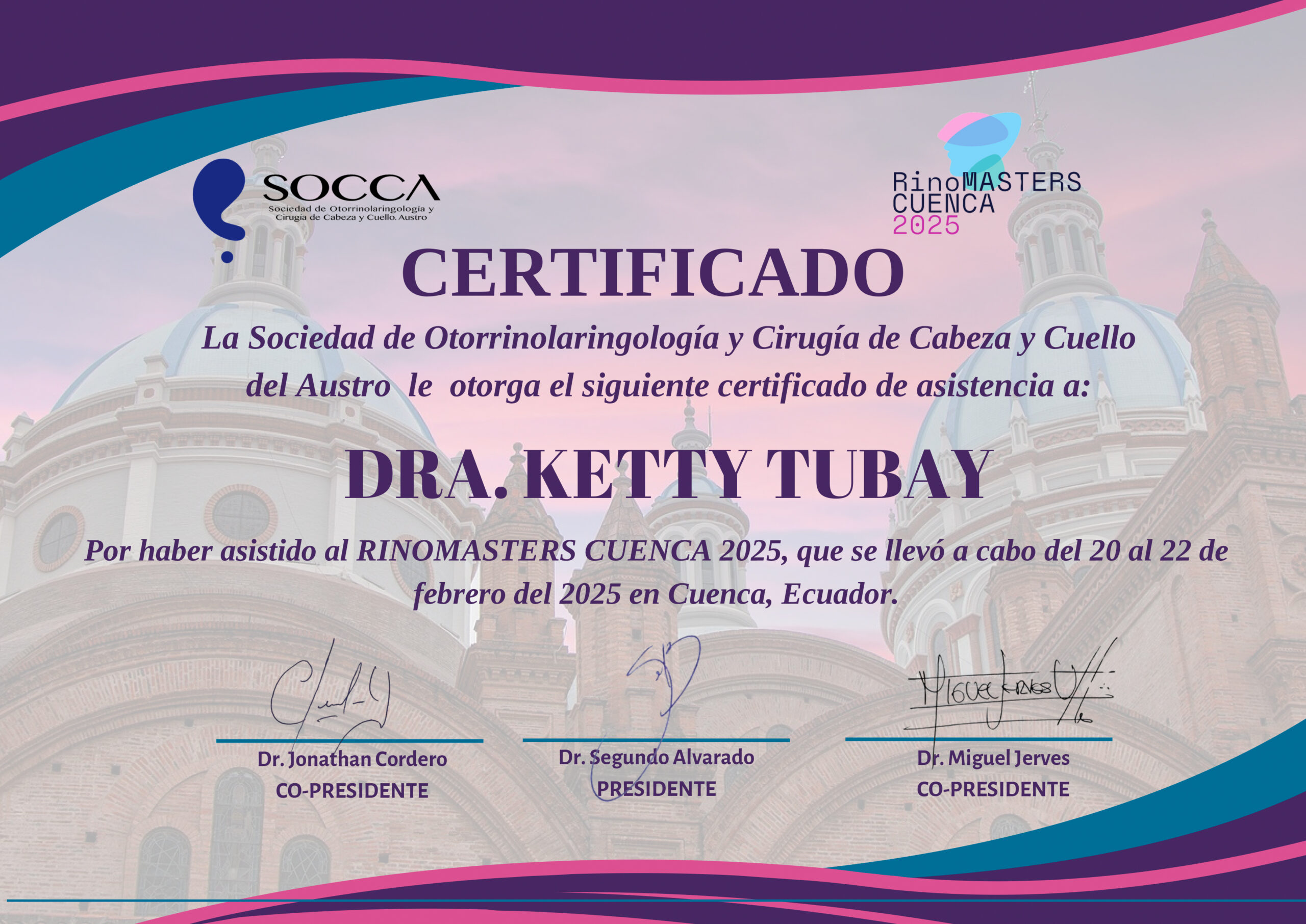 Dr. Darwin Serrano Zh. Dra. Carolina Tubay de S. Otorrinolagingologo, Otorrino. orlface. Manta. Salinas. Rinoplastia.
