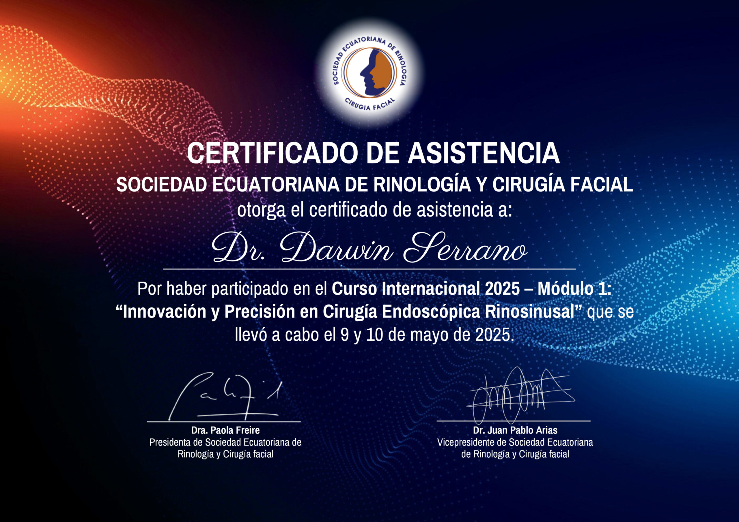 Dr. Darwin Serrano Zh. Dra. Carolina Tubay de S. Otorrinolagingologo, Otorrino. orlface. Manta. Salinas. Rinoplastia.
