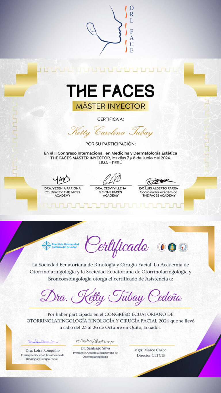 Dr. Darwin Serrano Zh. Dra. Carolina Tubay de S. Otorrinolagingologo, Otorrino. orlface. Manta. Salinas. Rinoplastia.